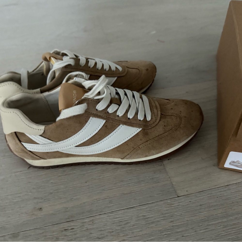 Vince. Woman’s Brown and White Sneakers Vince Oasis 7.5